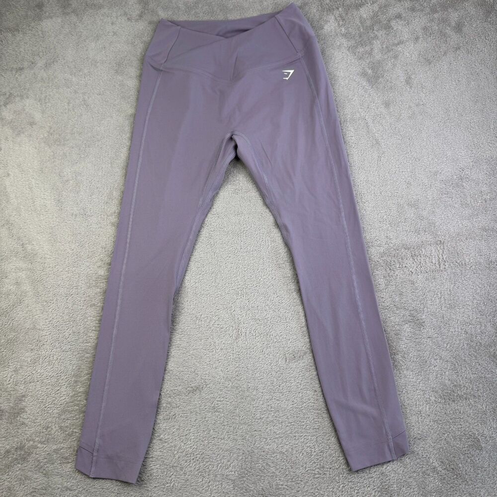 Gymshark Crossover Leggings Womens Medium Purple Stretch High Waisted Workout